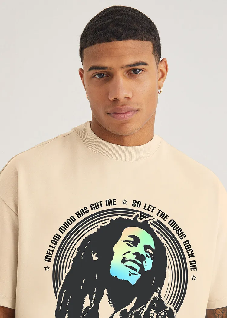 Bob Marley Men Oversized Printed T-Shirt