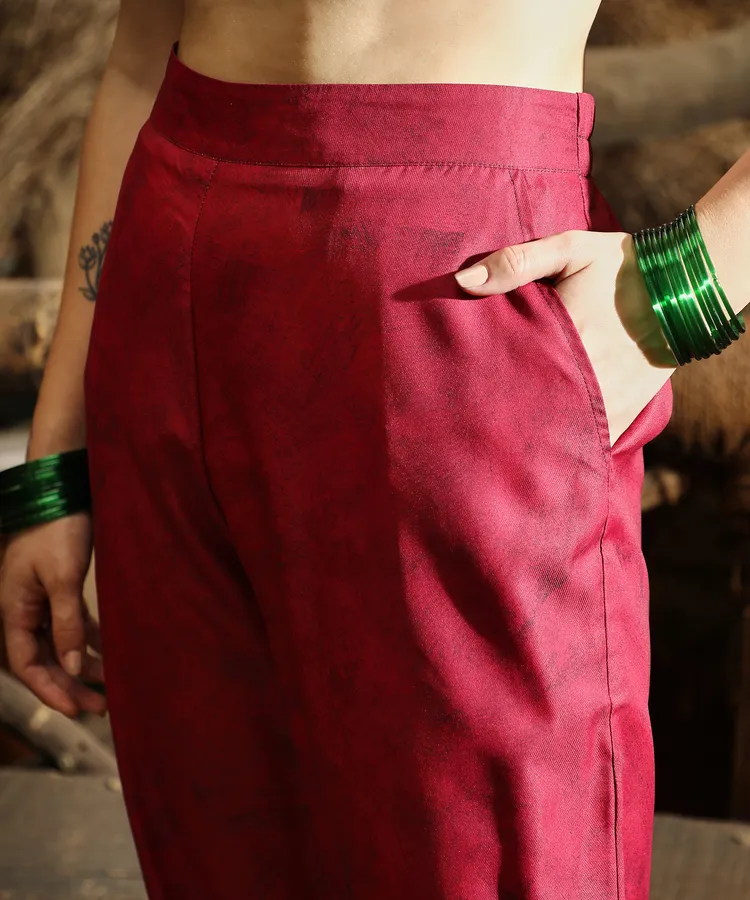 Poppy Flora Kurti With Trousers