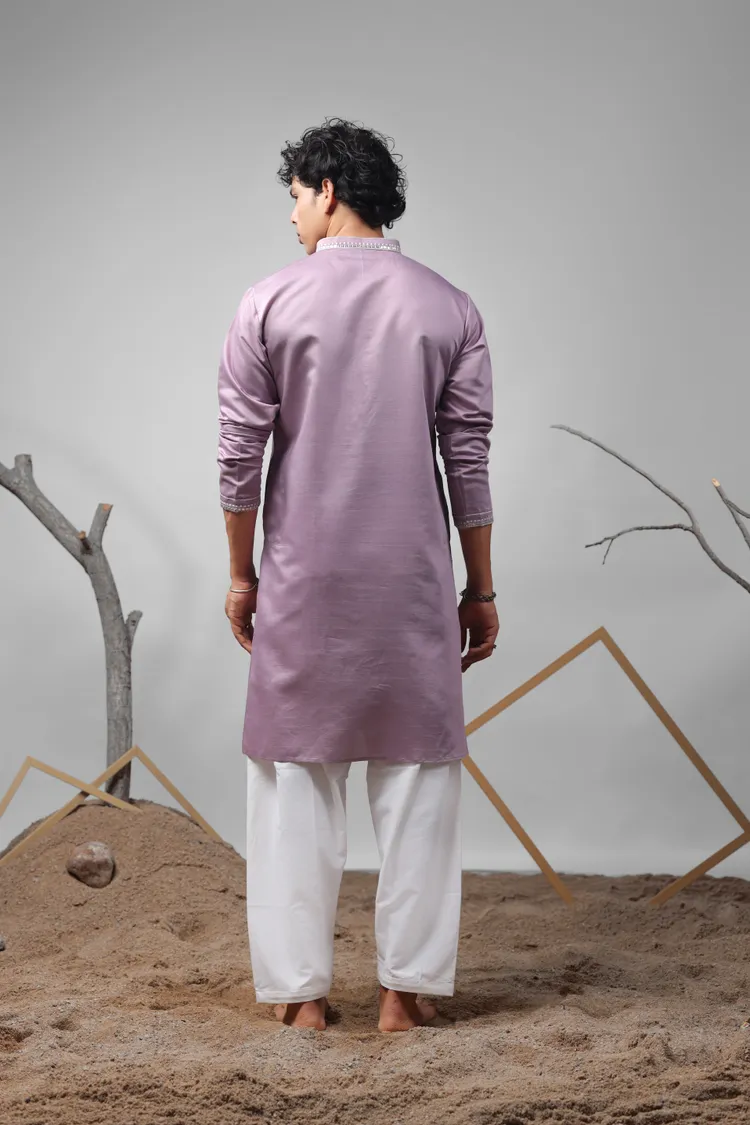Lavender Embroidered Work Kurta