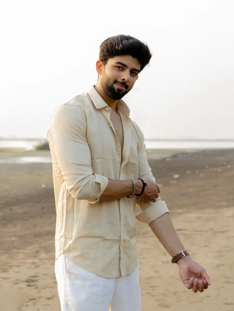 Cream Yellow Linen Shirt