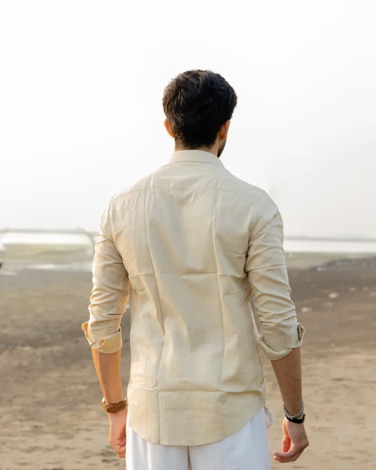 Cream Yellow Linen Shirt