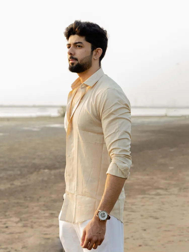 Cream Yellow Linen Shirt