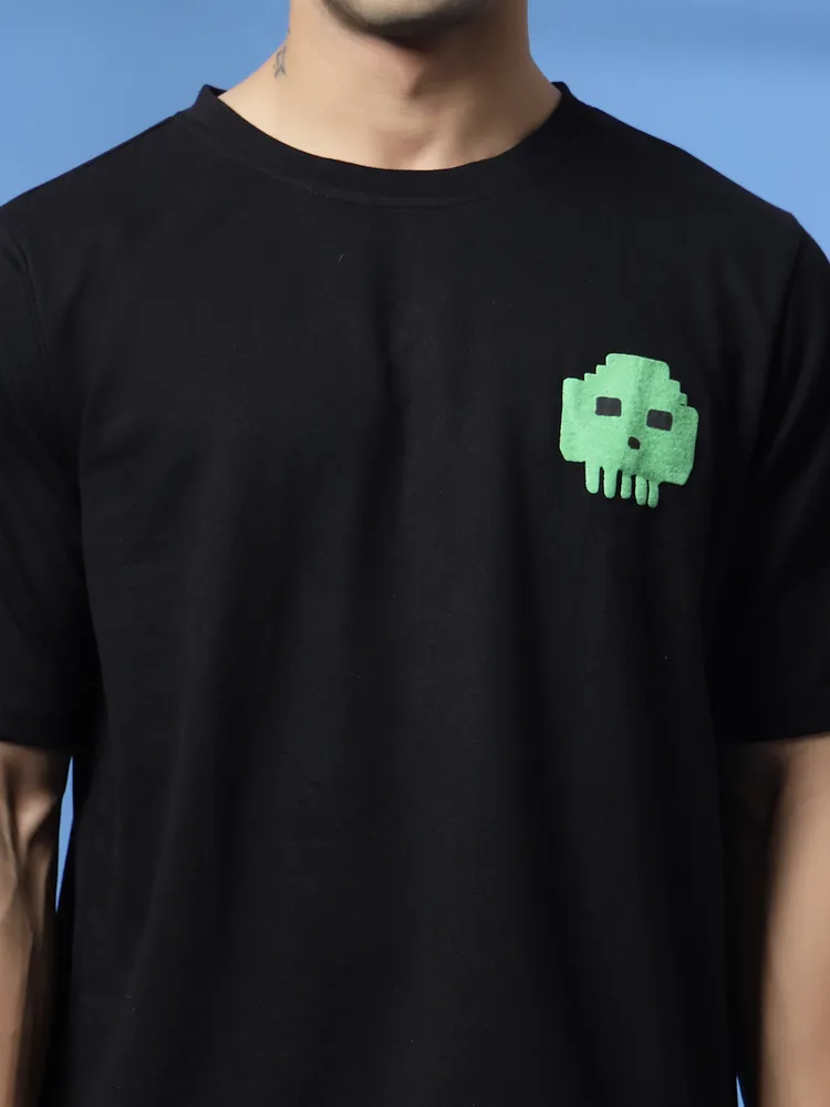 Men Game Over White Oversized Graphic T-shirt