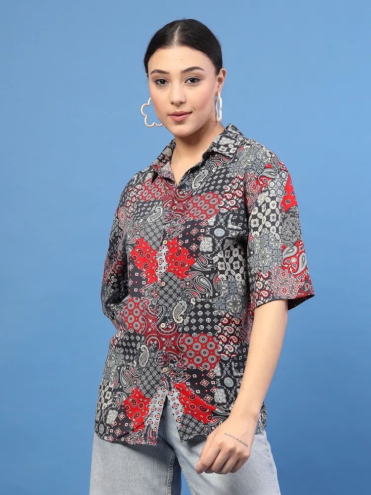 Rigo Women Paisley Print Shirt