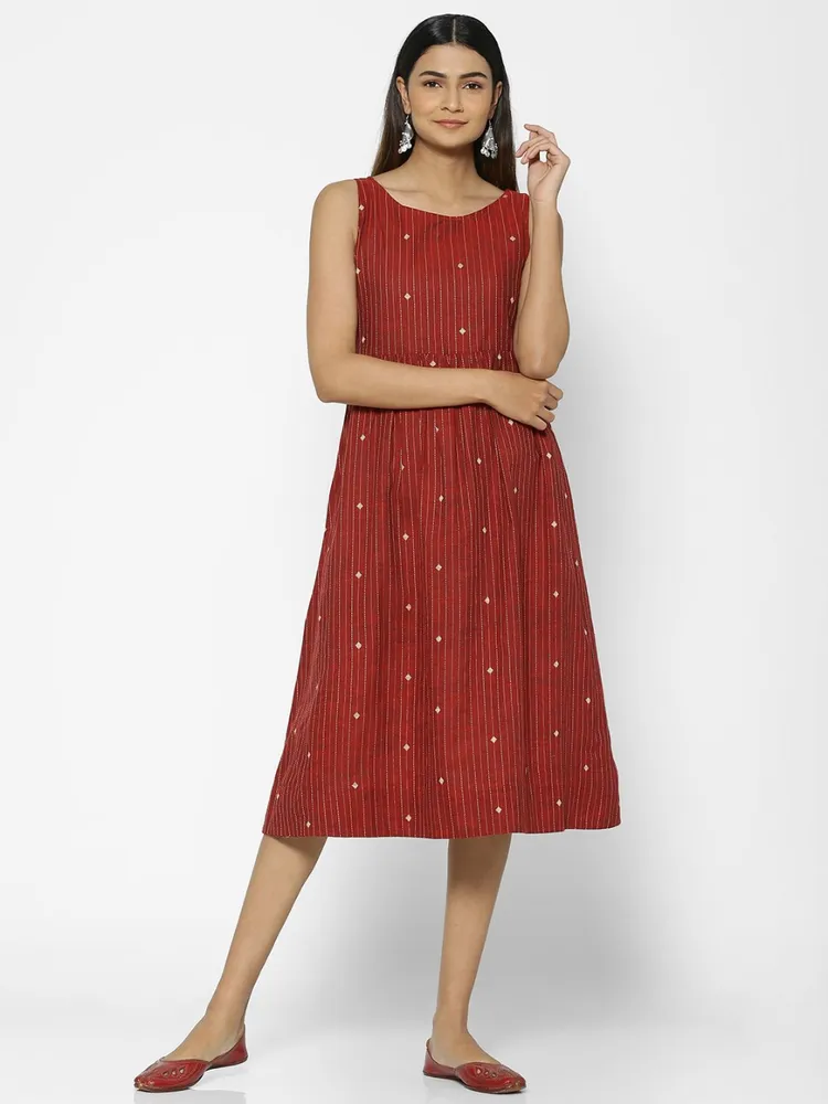 Loom Jacquard Sleeveless Dress