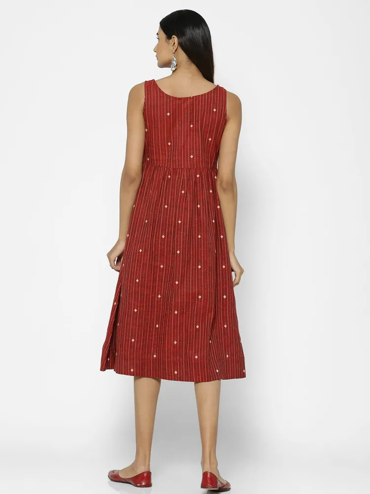 Loom Jacquard Sleeveless Dress