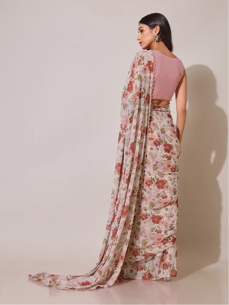 Moonstruck Memoir Floral Printed Saree