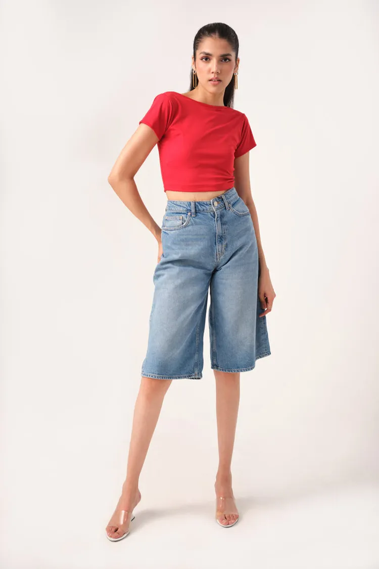 Open back crop top with cups