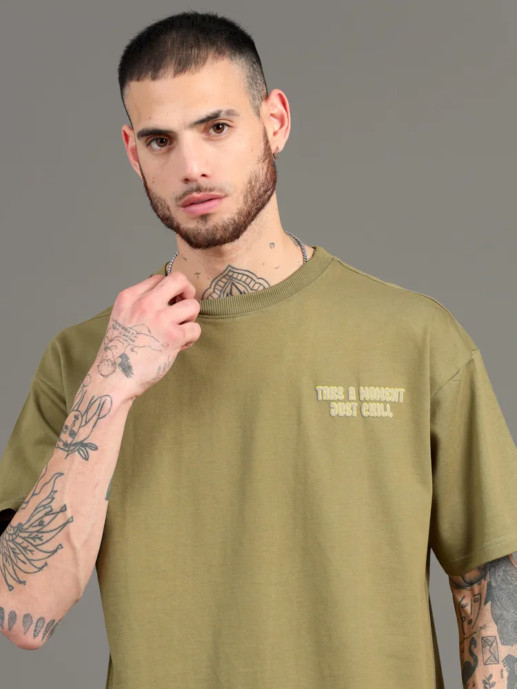 Oversized Graphic Round Neck T Shirt