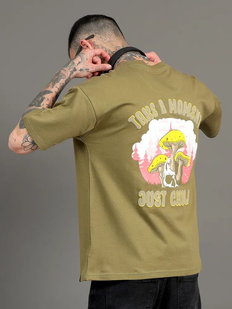 Oversized Graphic Round Neck T Shirt