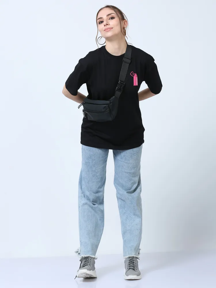 Oversized Graphic Round Neck T Shirt