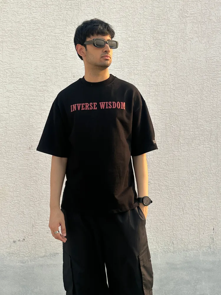 Inverse Wisdom Black Oversized Tshirt