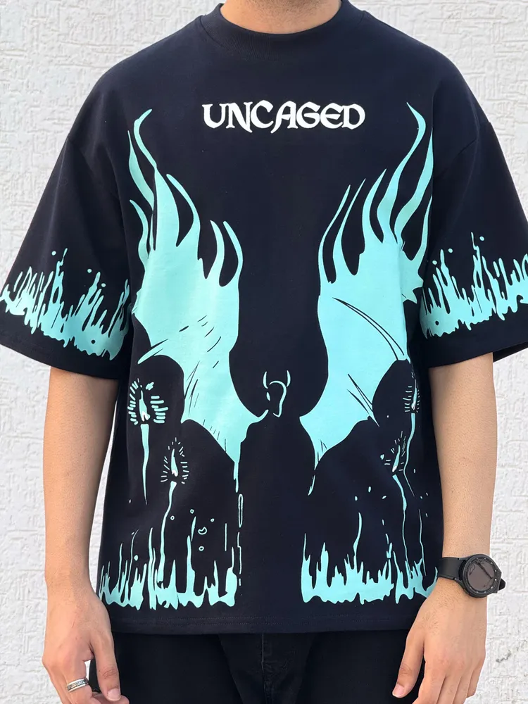 Uncaged Oversized Blue Tshirt