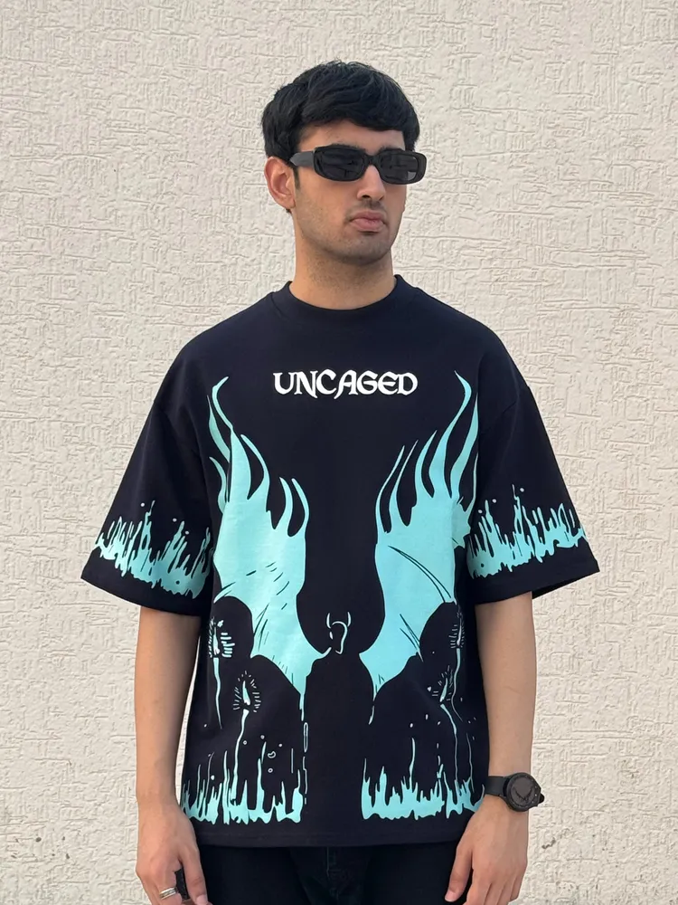 Uncaged Oversized Blue Tshirt