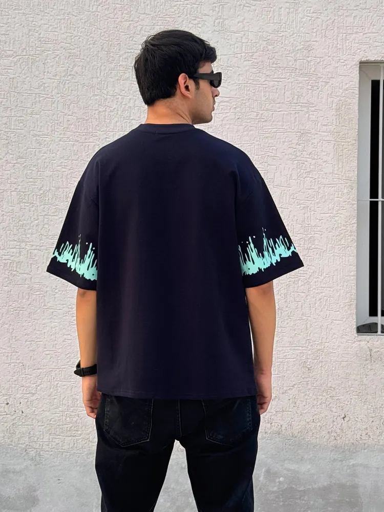 Uncaged Oversized Blue Tshirt