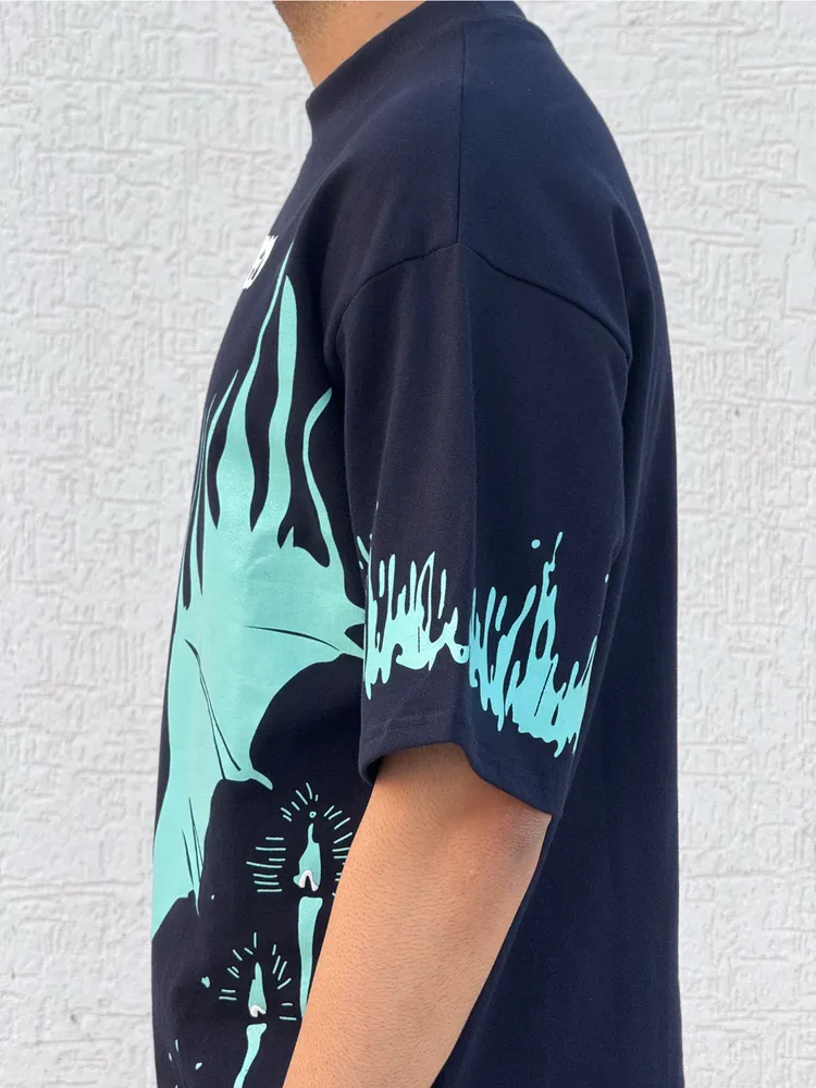 Uncaged Oversized Blue Tshirt