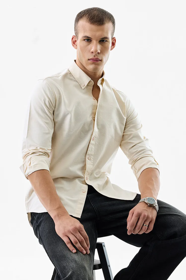 Slim Fit Cotton Core Lab Beige Oxford Shirt