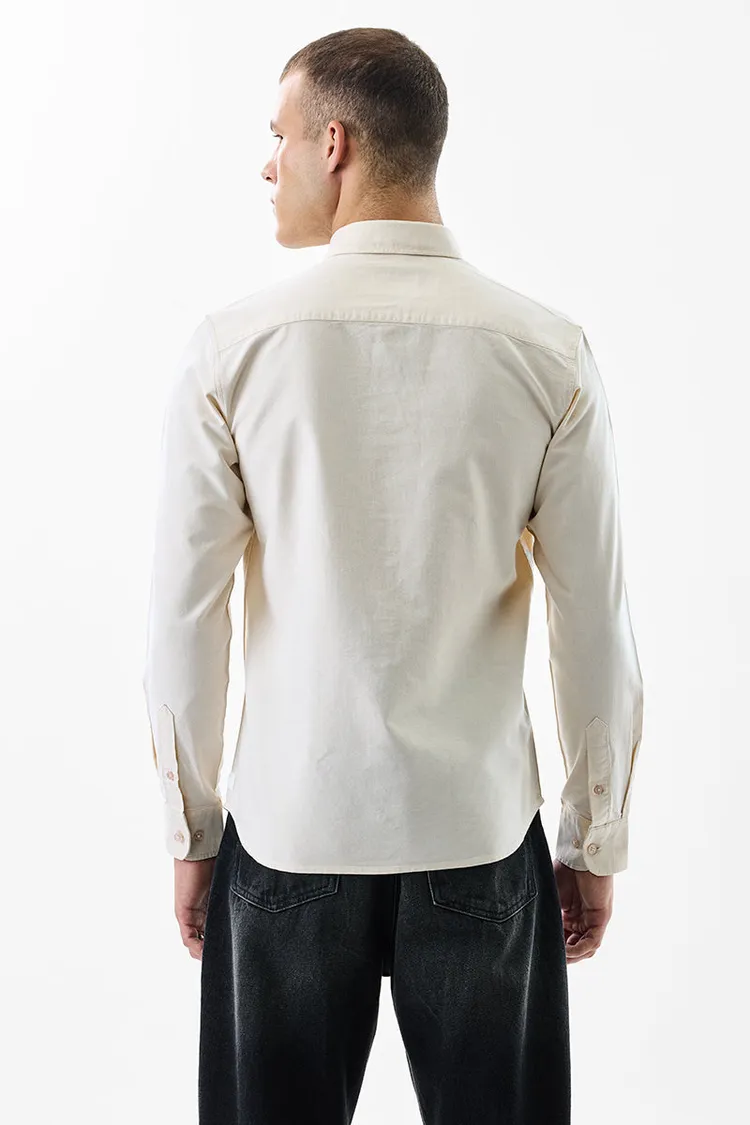 Slim Fit Cotton Core Lab Beige Oxford Shirt