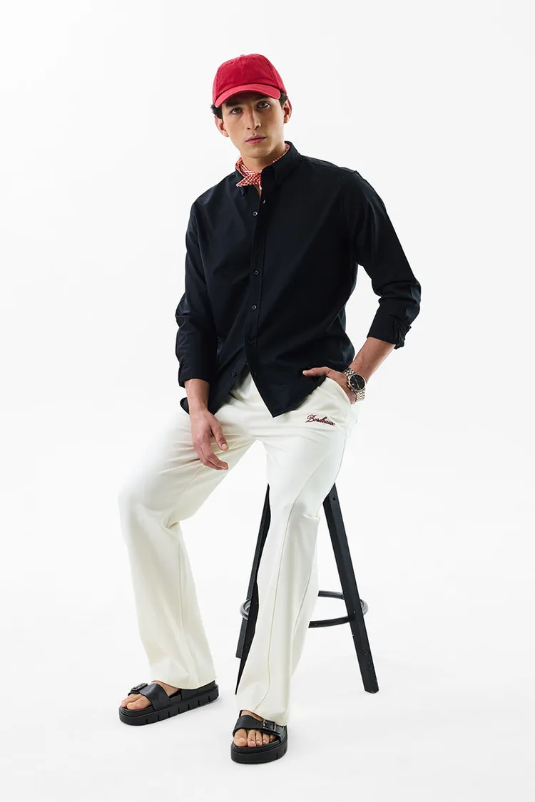 Slim Fit Cotton Core Lab Black Oxford Shirt