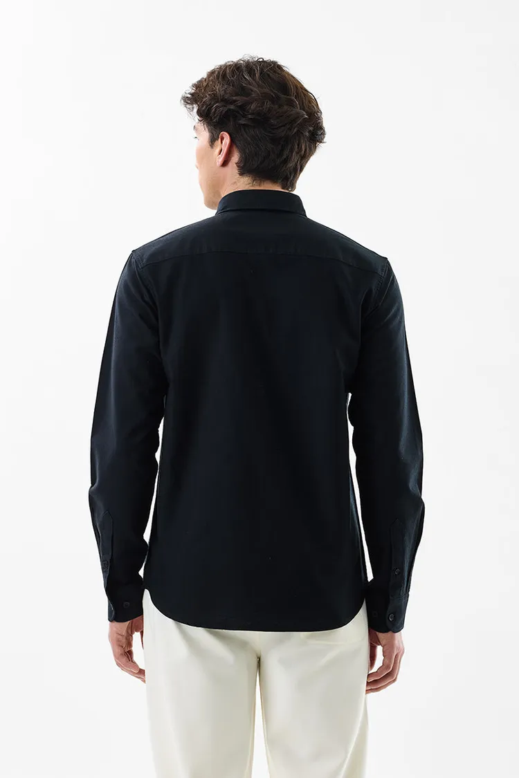 Slim Fit Cotton Core Lab Black Oxford Shirt