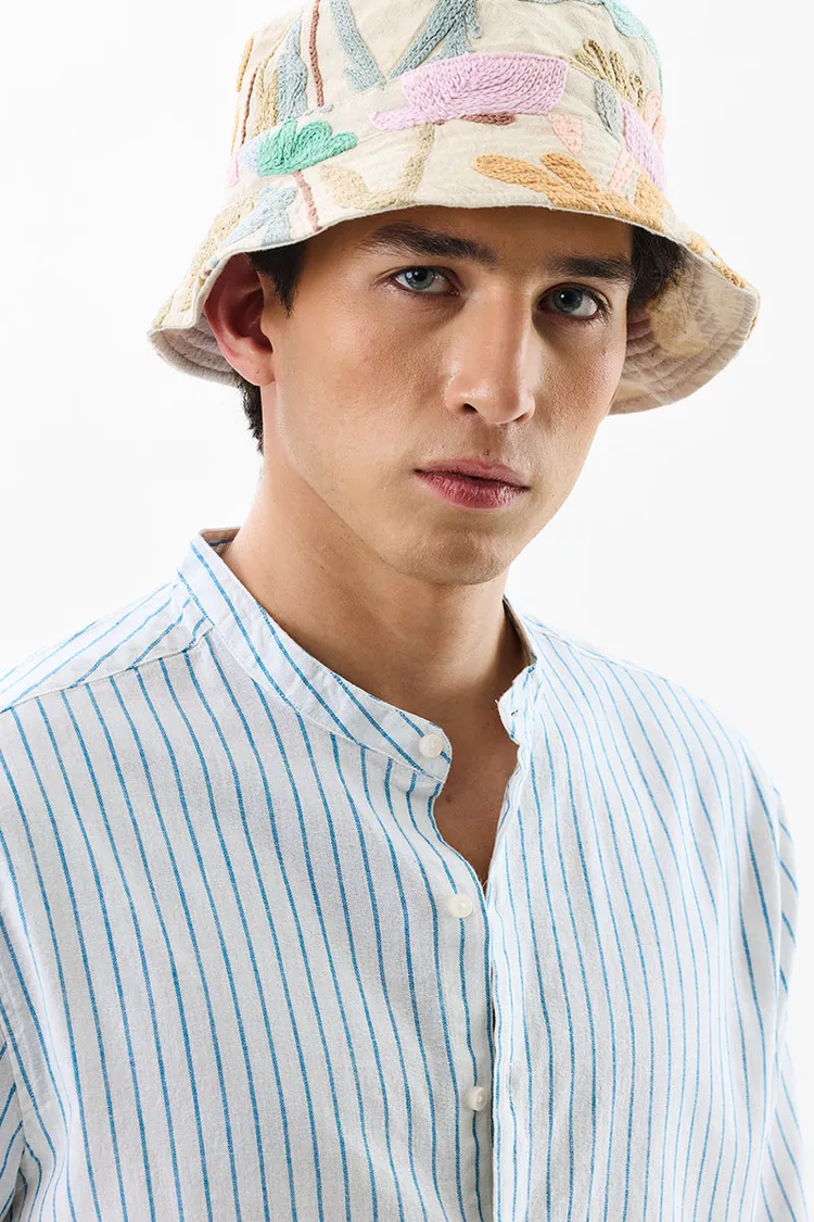 Regular Fit Linen Blend Core Lab Blue Shirt