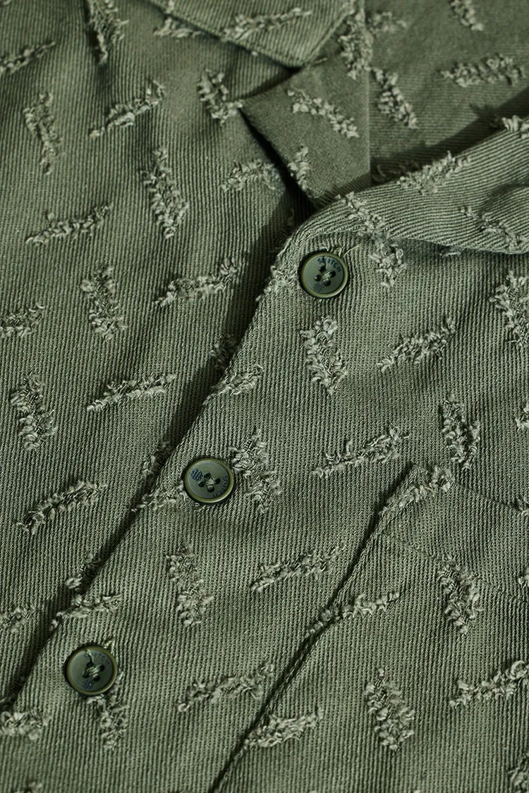 Snitch Green Textured Relaxed Fit Overshirt