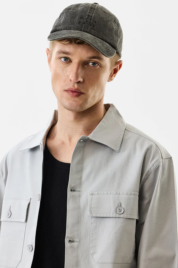 Relaxed Fit Stretch Light Grey Overshirt
