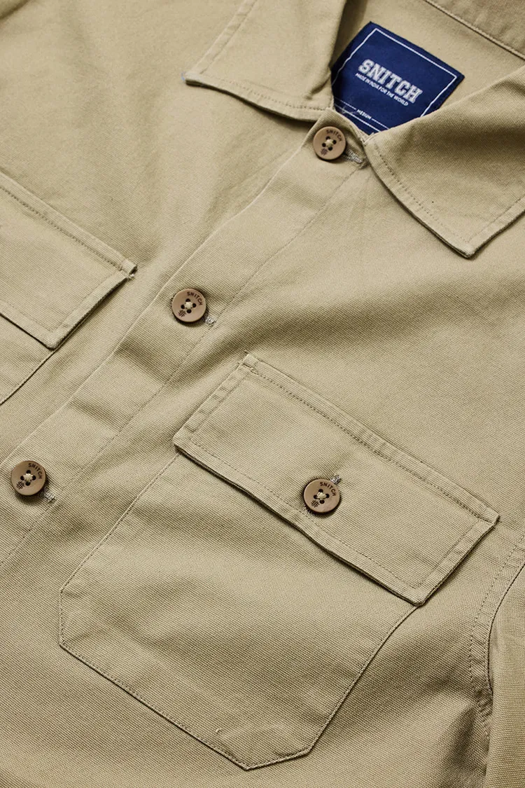 Snitch Relaxed Fit Stretch Double Pocket Overshirt