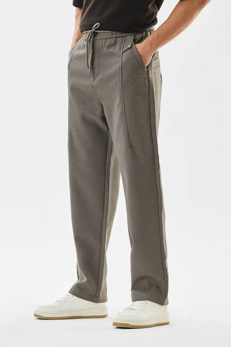 Regular Fit Mid Rise Grey Trousers