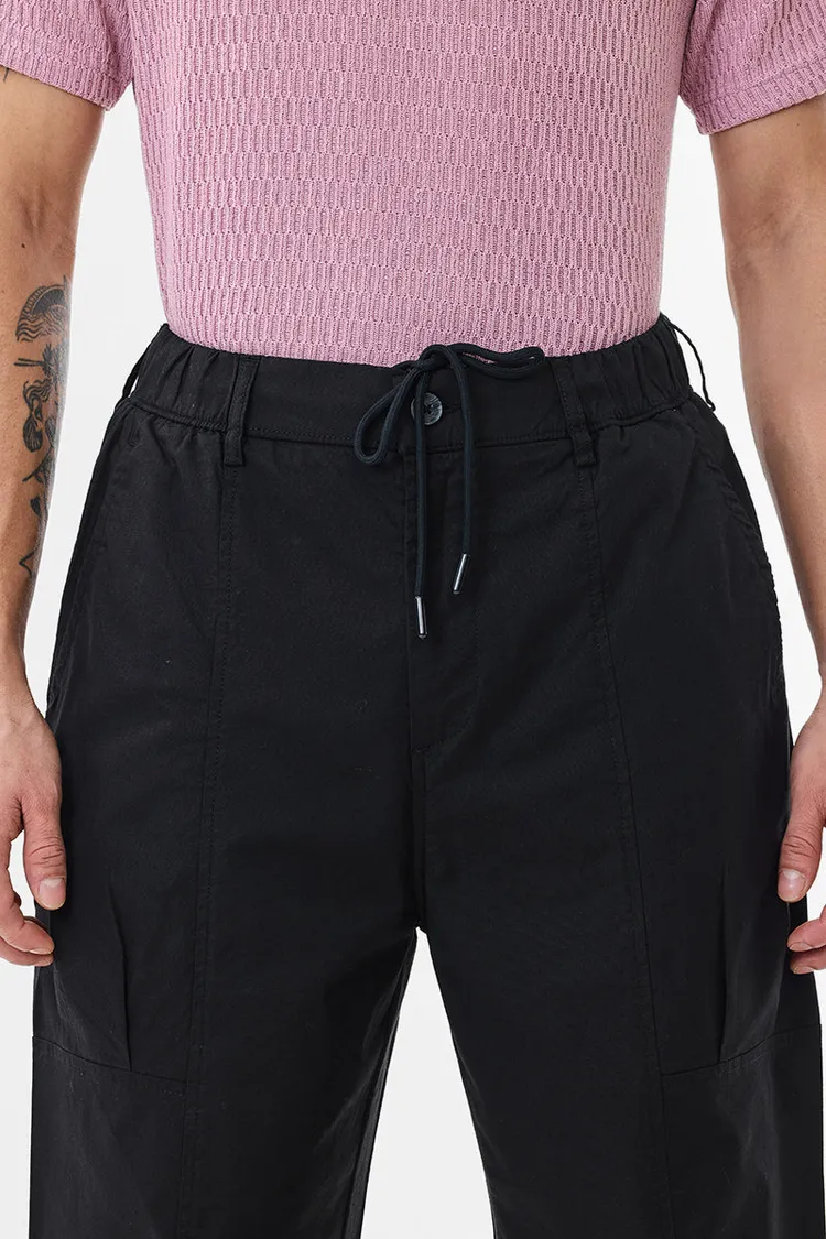 Relaxed Fit Stretch Black Trousers