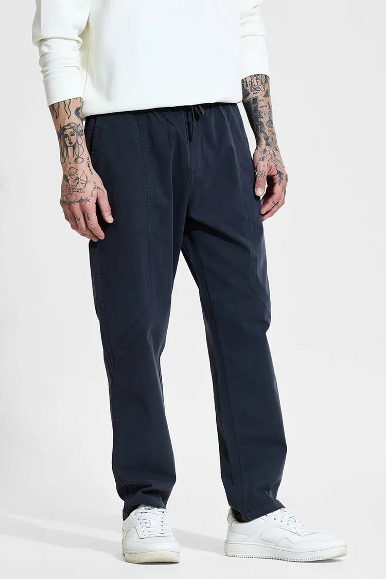 Dark Blue Relaxed Fit Trousers