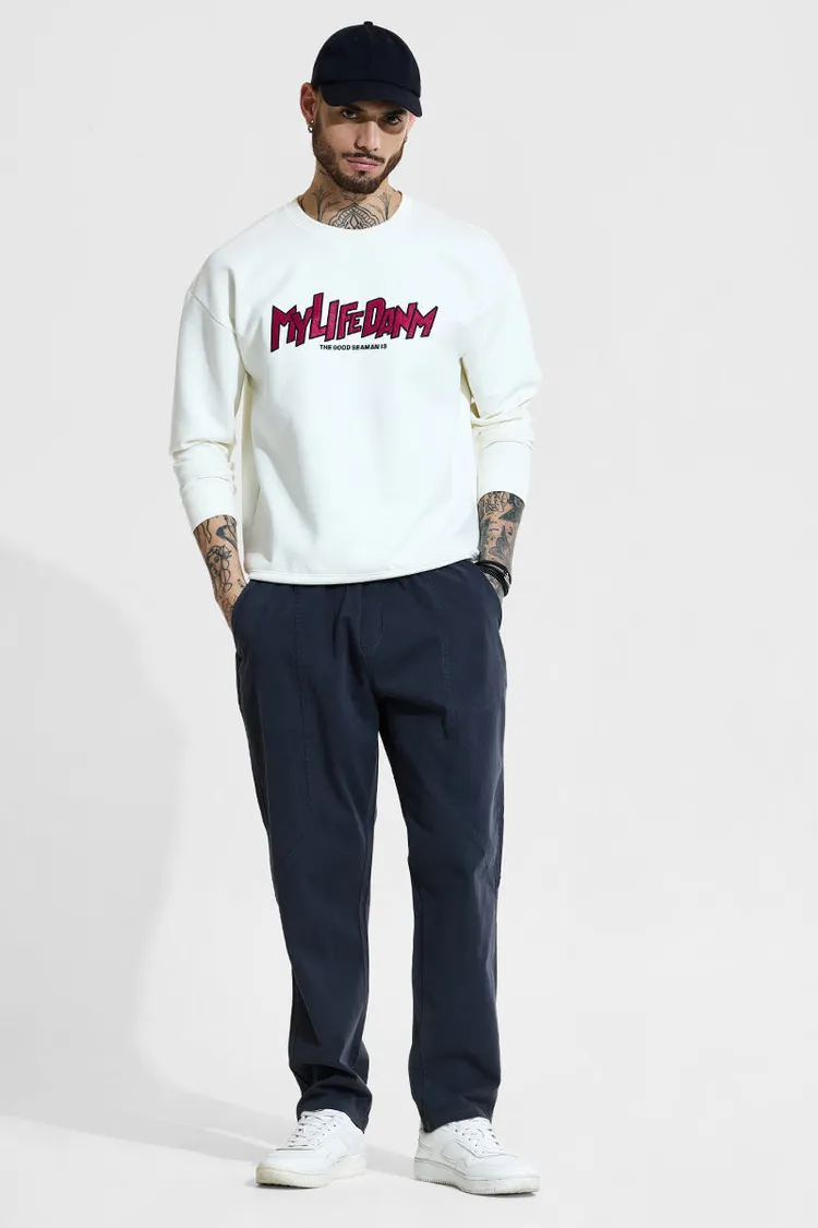 Dark Blue Relaxed Fit Trousers