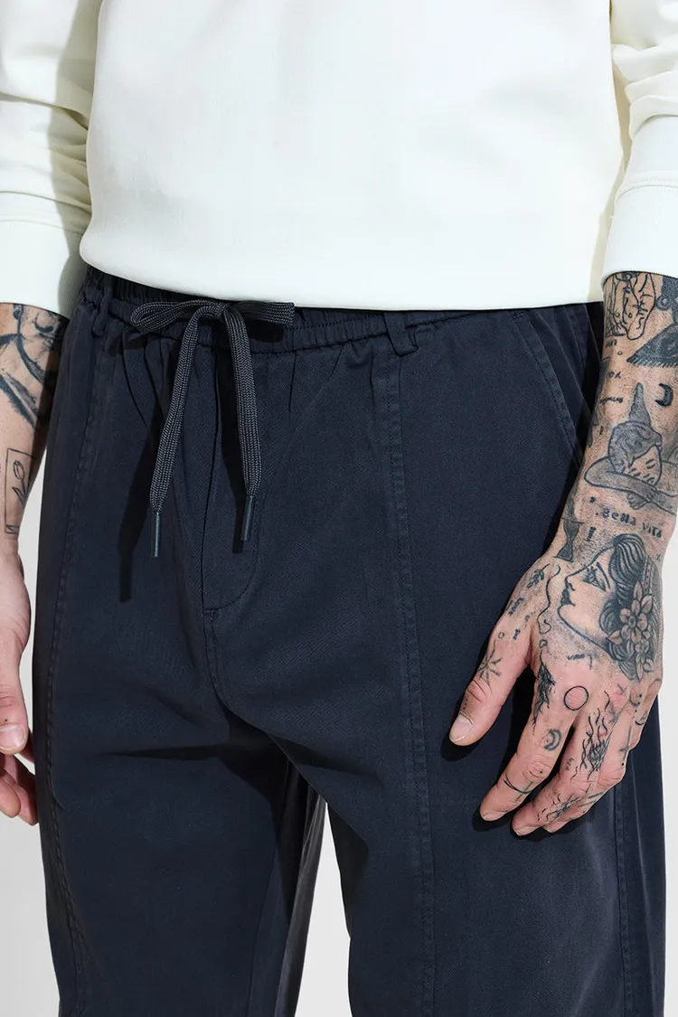 Dark Blue Relaxed Fit Trousers