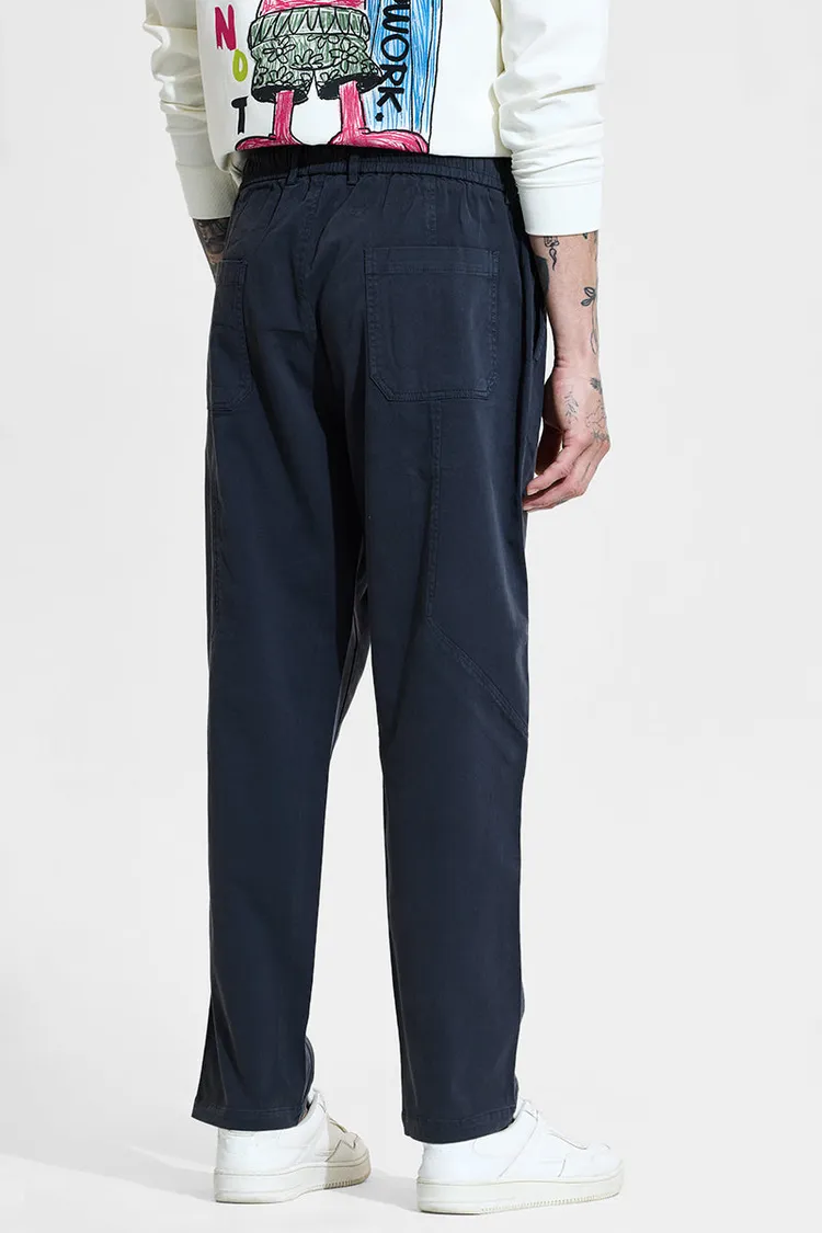 Dark Blue Relaxed Fit Trousers