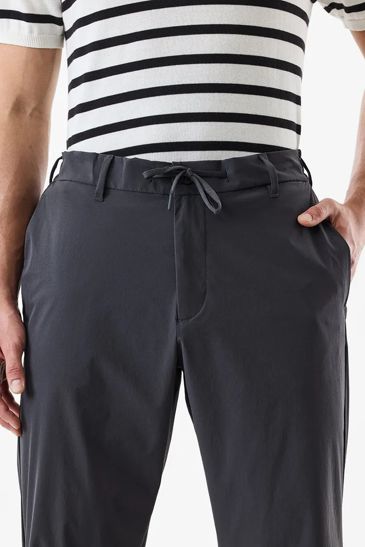 Regular Fit Stretch Black Trousers