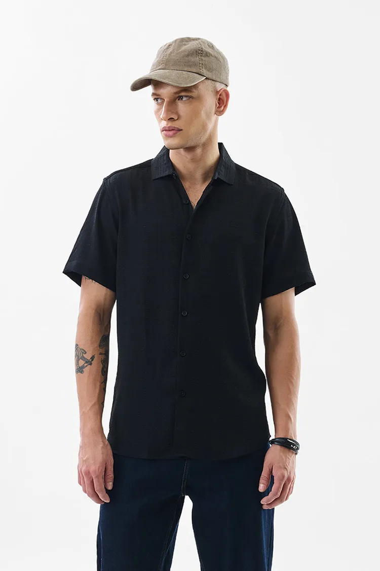 Bubble Line Black Seer Sucker Shirt