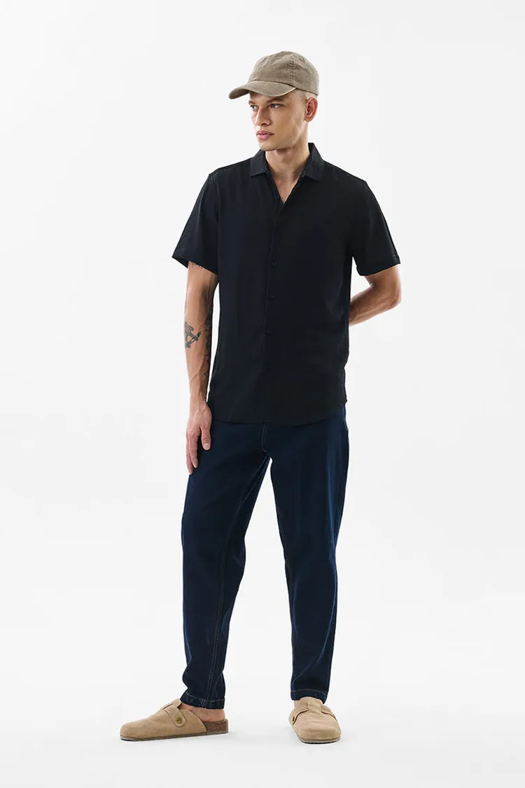 Bubble Line Black Seer Sucker Shirt