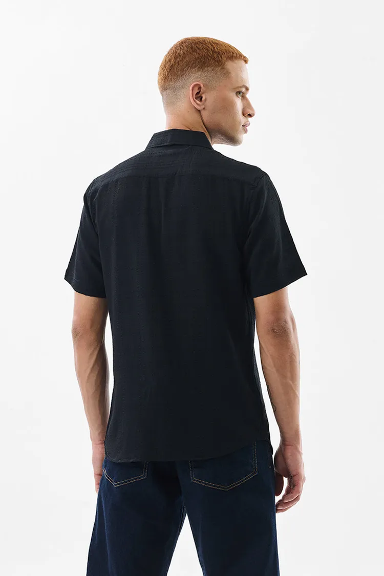 Bubble Line Black Seer Sucker Shirt