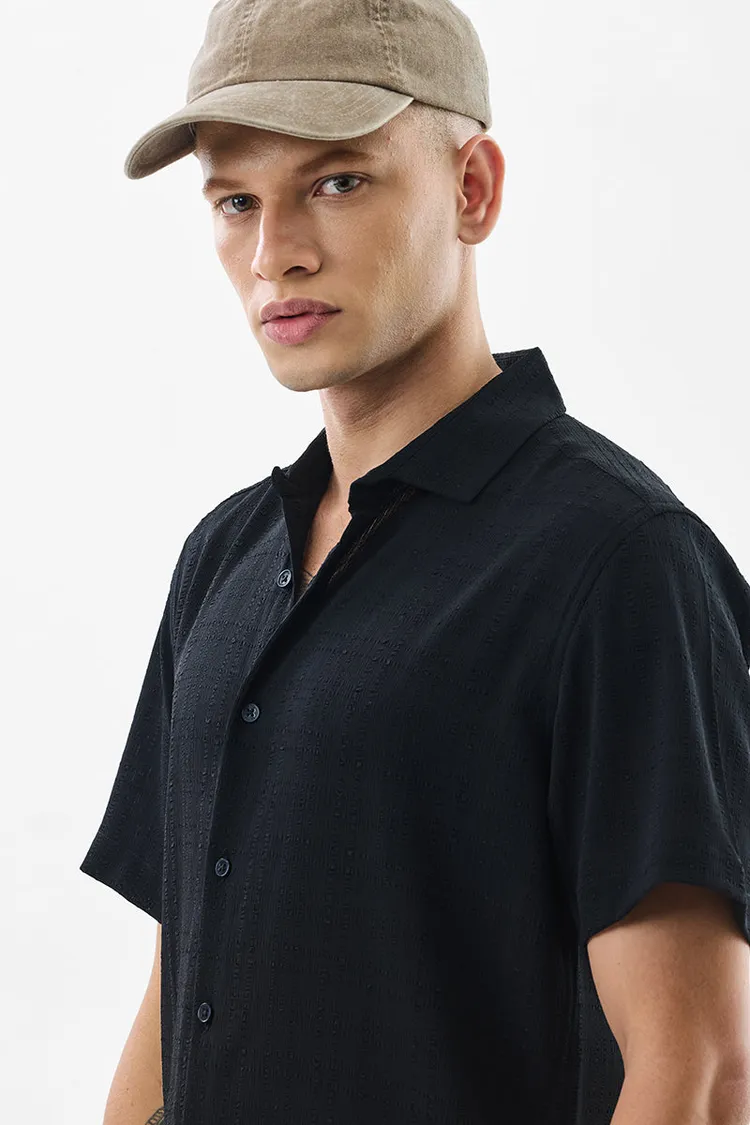 Bubble Line Black Seer Sucker Shirt