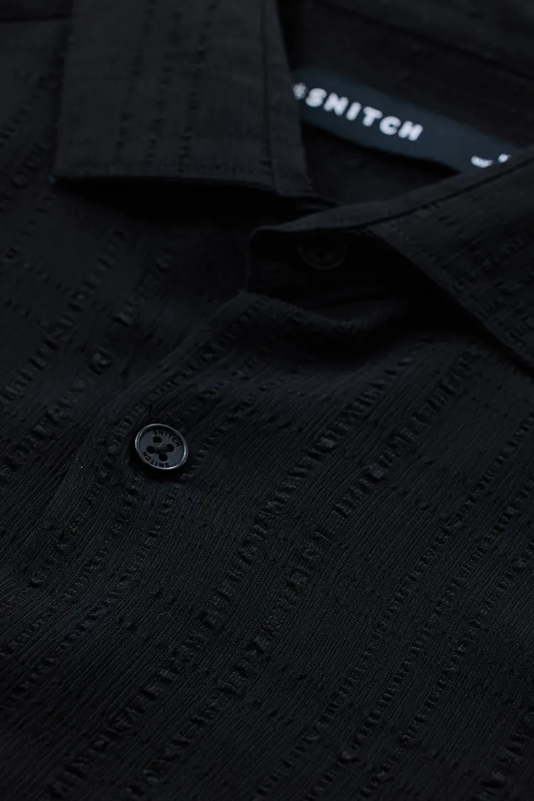 Bubble Line Black Seer Sucker Shirt