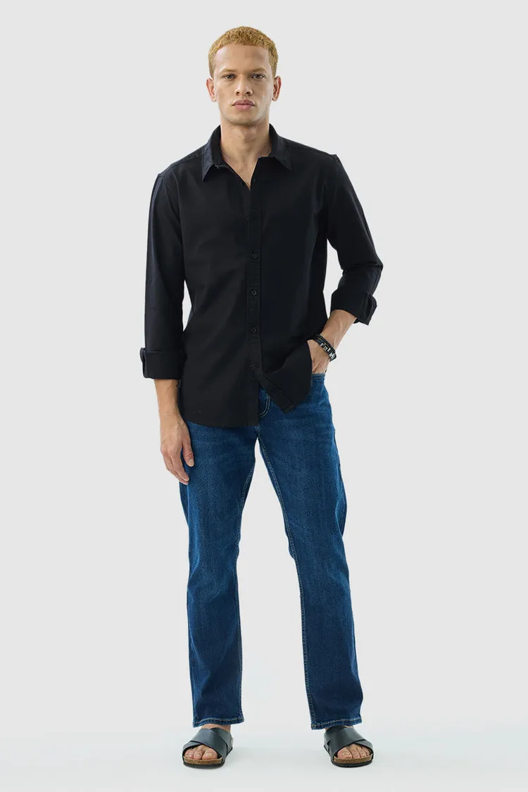 Black Solid Slim Fit Shirt
