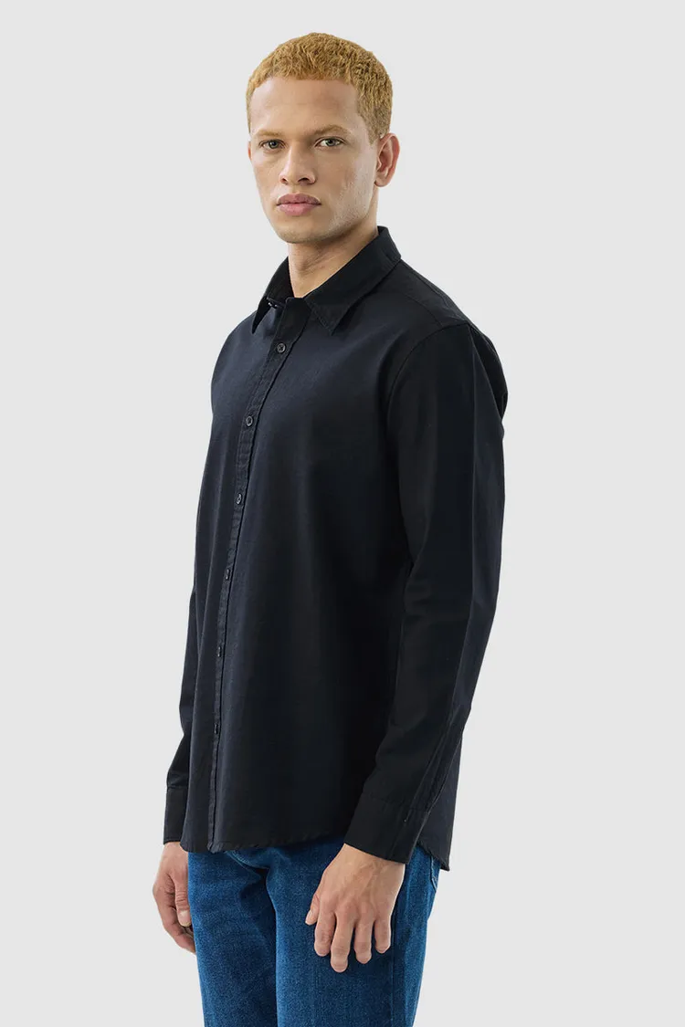 Black Solid Slim Fit Shirt