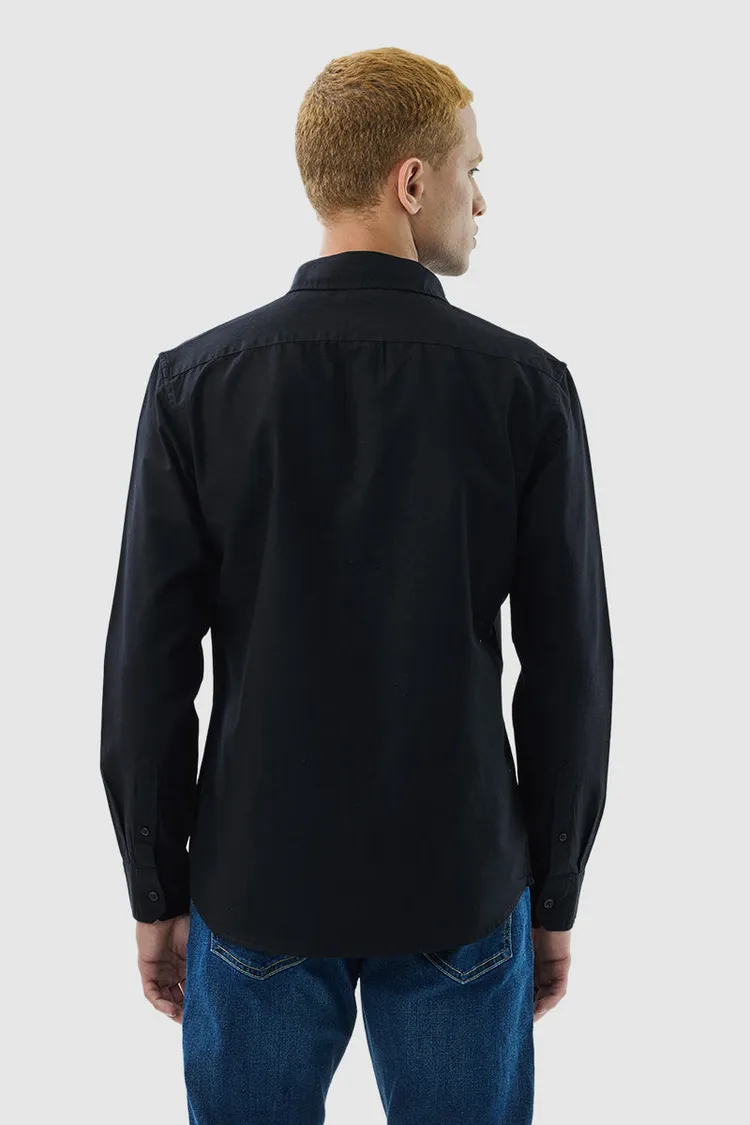 Black Solid Slim Fit Shirt
