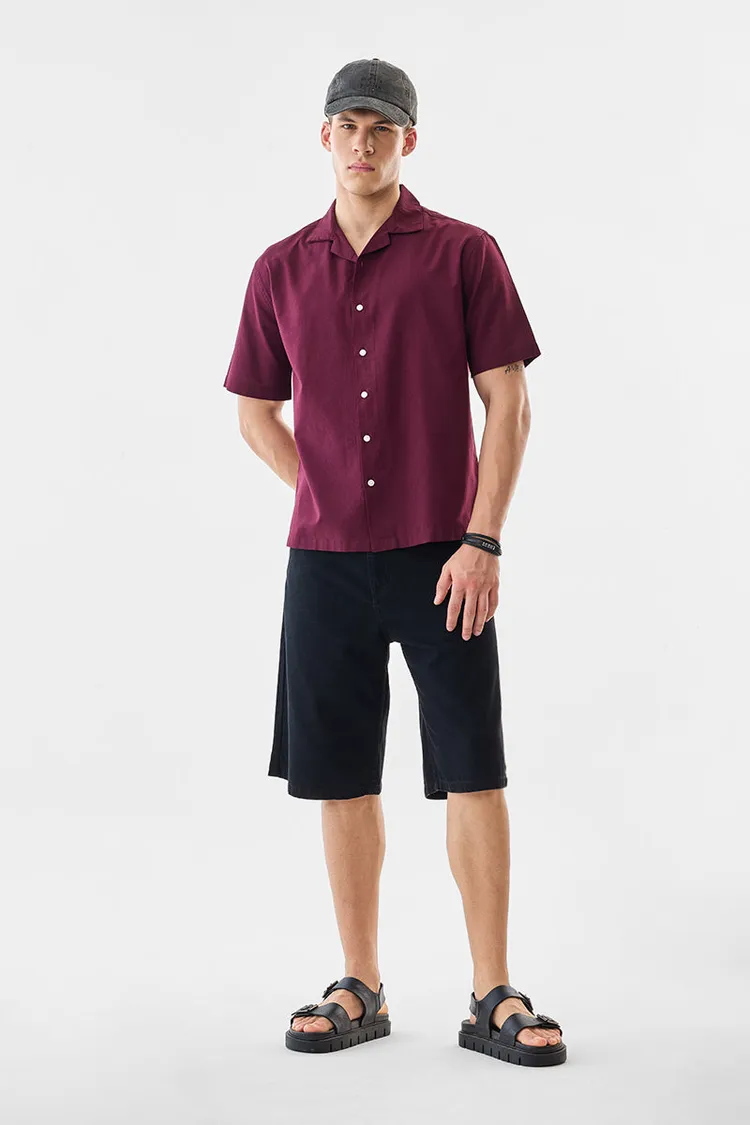 Snitch Box Fit Linen Blend Shirt