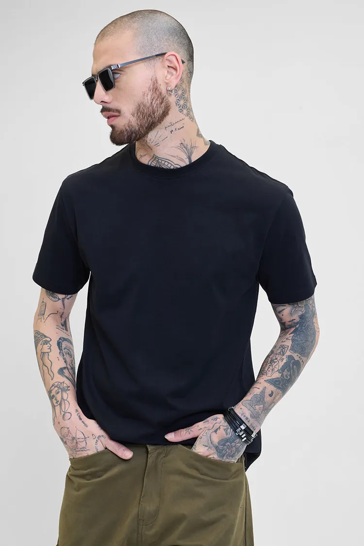Core Lab Black Regular Fit T-Shirt