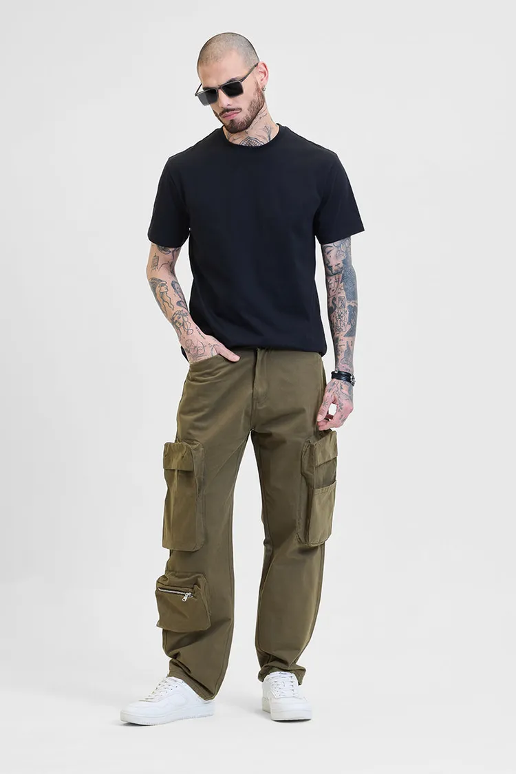 Core Lab Black Regular Fit T-Shirt