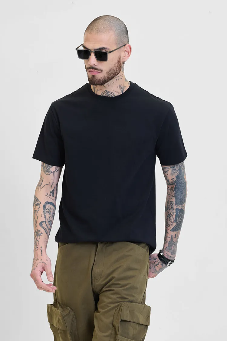 Core Lab Black Regular Fit T-Shirt