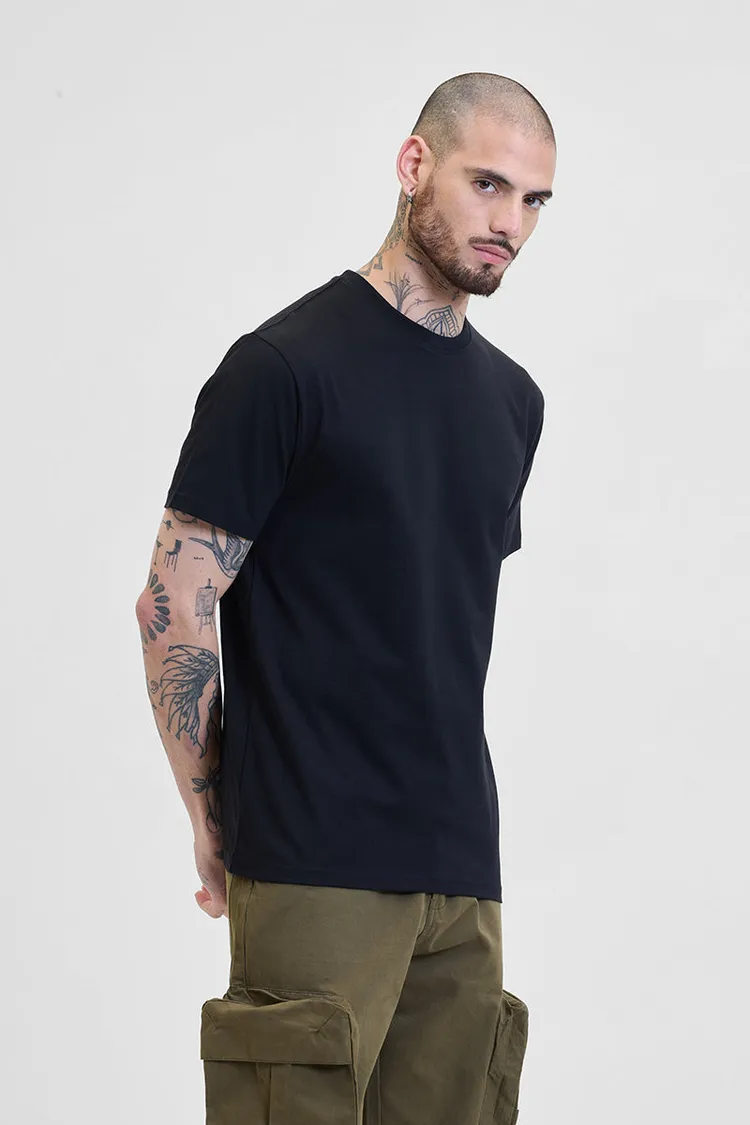 Core Lab Black Regular Fit T-Shirt