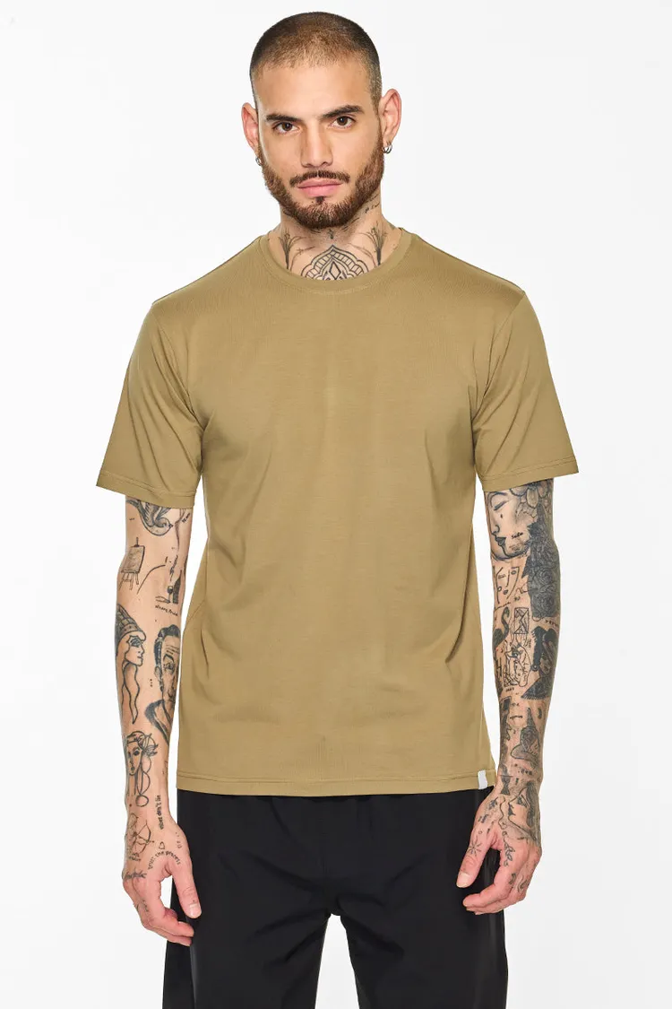 Slim Fit Stretch Core Lab Khaki T-Shirt