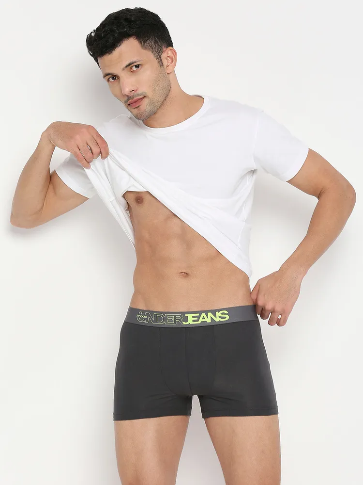 Men Cotton Blend Assorted Trunk Pack Of 2 - Underjeans By Spykar
